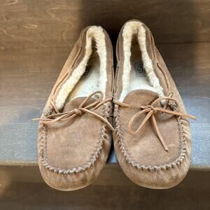 UGG Ascot Shoes Mens Size 10 Suede Moccasin Slippers Sheepskin Lined Comfort